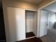 Bedroom closet with double doors and storage shelves at 2105 William Holden Ct, Las Vegas, NV 89142