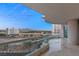 Expansive condo balcony with glass railings offering city views, and high ceilings at 2777 Paradise Rd # 1208, Las Vegas, NV 89109
