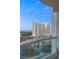 Inviting balcony with a clear view of a landmark hotel and cityscape at 2777 Paradise Rd # 1208, Las Vegas, NV 89109