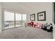 Bright bedroom with floor to ceiling windows with beautiful views and an outdoor balcony at 2857 Paradise Rd # 2704, Las Vegas, NV 89109