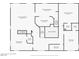 Upstairs floor plan featuring bedrooms, bathrooms, and a recreation room, staircase and fireplace at 296 Brushy Creek Ave, Las Vegas, NV 89148