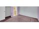 Bedroom with purple carpet and paint at 3097 Quail Crest Ave, Henderson, NV 89052