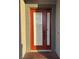 Stylish front door with glass details and modern hardware, enhancing curb appeal at 3365 Badura Ave, Las Vegas, NV 89118
