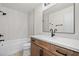 Bright bathroom featuring tub shower combo with modern vanity at 3588 Franciscan Ln, Las Vegas, NV 89121