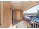The outdoor balcony features steel railings and offers nice community views at 4941 River Glen Dr # 4, Las Vegas, NV 89103