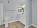 Bathroom with updated vanity, fixtures and flooring at 725 N Royal Crest Cir # 237, Las Vegas, NV 89169