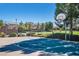 Outdoor basketball court surrounded by lush landscaping, offering a great recreational space at 1026 Via Saint Andrea Pl, Henderson, NV 89011