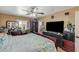 This bedroom features a ceiling fan and a large dresser at 111 Narcissus Ln, Las Vegas, NV 89107