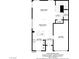 Detailed first-floor plan featuring a spacious living room, kitchen, dining area, and a garage for convenient parking at 1131 Orange Meadow St, Las Vegas, NV 89142