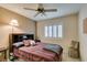 Bedroom with a ceiling fan and closet for storage at 2007 High Mesa Dr, Henderson, NV 89012