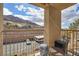 This is a nice balcony with seating and amazing mountain views at 2110 Los Feliz St # 2064, Las Vegas, NV 89156