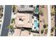 A full property aerial including outdoor pool, patio, and desert landscaping at 2665 Chateau Clermont St, Henderson, NV 89044