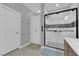 Clean bathroom featuring a large shower with glass door, nice hardware, and a separate toilet room at 2709 Rue Montpellier Ave, Henderson, NV 89044