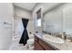 Bathroom features shower over tub and granite vanity at 28 Vista Outlook St, Henderson, NV 89011