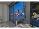 Elegant dining area with city views, modern table setting, and stylish decor at 3726 Las Vegas Blvd # 609, Las Vegas, NV 89158