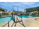 Full view of a pool featuring a bridge and waterfall at 3911 Kamden Way, Las Vegas, NV 89119