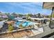 Incredible pool featuring a water slide and other fun features at 3911 Kamden Way, Las Vegas, NV 89119