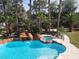 Backyard pool features a waterfall and hot tub at 7261 Obannon Dr, Las Vegas, NV 89117