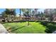Well-maintained grassy common area with mature trees and landscaping within the condominium community at 8000 Badura Ave # 1020, Las Vegas, NV 89113