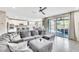 Open-concept living space with tile floors and easy access to the backyard patio at 9675 Bold Skye Ave, Las Vegas, NV 89166