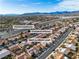 An aerial view showcases this home near Staton Elementary with mountain views and close to Summerlin Parkway at 10801 Clarion Ln, Las Vegas, NV 89134