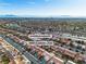 An aerial view showcases this home with mountain views and close to Summerlin Parkway at 10801 Clarion Ln, Las Vegas, NV 89134