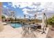 Inviting backyard featuring a patio, pool, and spa, ideal for relaxation and enjoying the outdoors at 11241 Golden Chestnut Pl, Las Vegas, NV 89135