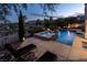 Backyard pool with hot tub, water feature, and lounge chairs offers relaxing outdoor living at 11241 Golden Chestnut Pl, Las Vegas, NV 89135