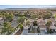 This aerial shot captures a well-maintained neighborhood with tree-lined streets and tidy landscaping at 1229 Triumph Ct, Las Vegas, NV 89117