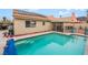 Enjoy this backyard pool with mountain views and a red tile roof home at 213 Red Coral Dr, Henderson, NV 89002