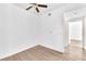 Bright bedroom features hardwood floors and a ceiling fan at 231 W Horizon Ridge Pkwy # 812, Henderson, NV 89012