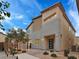 Charming two-story home featuring a modern design and desert landscaping for an inviting curb appeal at 7457 Onyx Star St, North Las Vegas, NV 89084