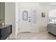 Welcoming entryway with decorative front door and tile flooring at 9581 Ancala Hollow Ct, Las Vegas, NV 89148
