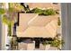 Birds eye view of a home showing the roof and outdoor landscaping in a desert community at 1013 Baronet Dr, Las Vegas, NV 89138