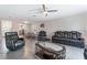 Spacious living room features modern furniture, recessed lighting, and stylish decor at 1017 Cliffbrook Hedge Ave, North Las Vegas, NV 89081