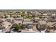 A front aerial view of a property and neighborhood showing the roof and layout at 1021 Gary Carmena Ave, North Las Vegas, NV 89081