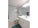 Updated bathroom featuring a sleek glass shower, modern fixtures, and a neutral color palette at 1312 Georgia Ave # D, Boulder City, NV 89005