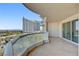 Enjoy the views from this balcony with glass railings and tile floors, perfect for enjoying the outdoors at 2777 Paradise Rd # 607, Las Vegas, NV 89109