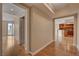 Inviting hallway showcasing hardwood floors, leading to the kitchen and rooms with beautiful views at 2777 Paradise Rd # 607, Las Vegas, NV 89109