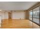 Spacious living room featuring an attached balcony with city views at 2777 Paradise Rd # 607, Las Vegas, NV 89109