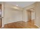 Open concept living room with hardwood flooring and neutral paint color at 2777 Paradise Rd # 607, Las Vegas, NV 89109