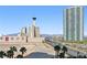 Spectacular view from a high rise overlooking the Las Vegas Strip, including the Sahara Hotel and other landmarks at 2777 Paradise Rd # 607, Las Vegas, NV 89109