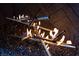 Modern gas fireplace with decorative stones and a unique metal design at 30 Meadowhawk Ln, Las Vegas, NV 89135