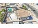 Aerial view of a property with an in-ground pool in need of repair, next to another pool ready for use at 3009 Merritt Ave, Las Vegas, NV 89102