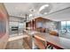 Modern kitchen area seamlessly blends with the living space, offering panoramic city views at 4381 W Flamingo Rd # 9301, Las Vegas, NV 89103