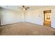 Carpeted bedroom with a ceiling fan and recessed lights at 5024 Stone Bay Ave, Las Vegas, NV 89131