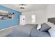 Comfortable bedroom showcasing decor with sleek furnishings and art in a serene space with a queen bed and soft bedding at 5555 E San Pietro Dr, Pahrump, NV 89061