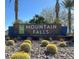 Mountain Falls sign surrounded by desert landscaping creates a striking community entrance at 5555 E San Pietro Dr, Pahrump, NV 89061