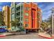 Exterior view of the colorful apartment building with parking at 56 E Serene Ave # 306, Las Vegas, NV 89123
