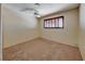 Bedroom with ceiling fan and carpeted flooring at 637 Del Prado Dr, Boulder City, NV 89005